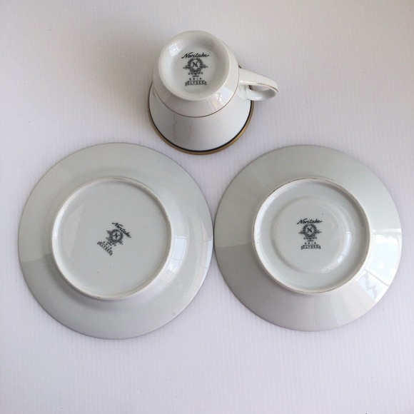 Noritake Elysee Lot of 3 Pieces Tea Cup, Saucer And Bread Plate Gold Rim - Picture 4 of 6